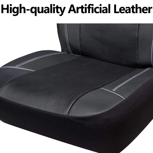 Imagen 2 del producto AUTO PLUS Fundas universales de cuero para asiento de coche, juego completo de Airbag, impermeable, Premium