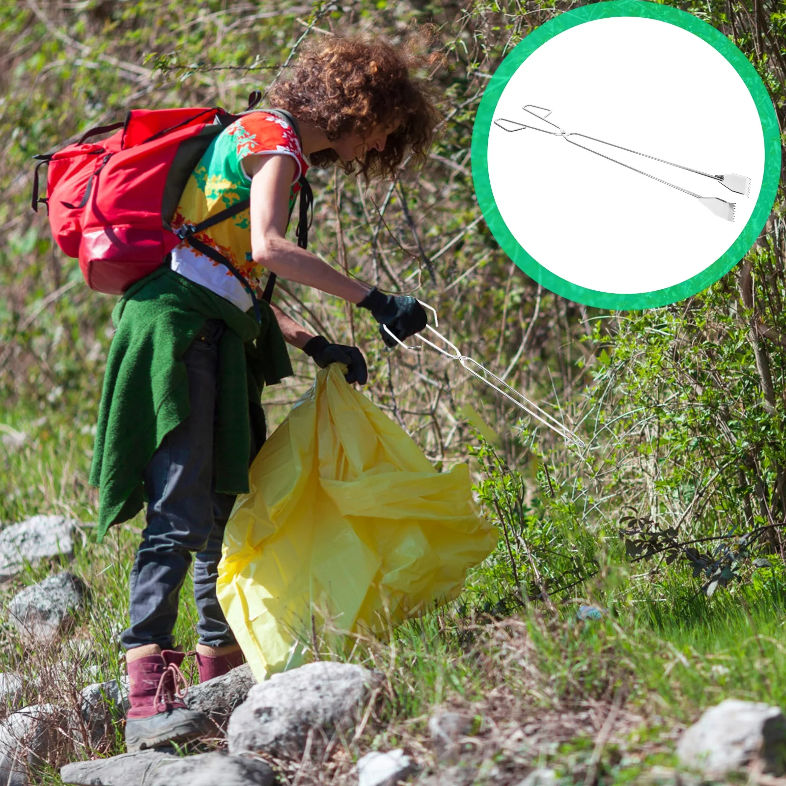 

Stainless Steel Trash Picker Lightweight Durable Garbage Grabber Tool For Outdoor Litter Collection Comfortable Handle Easy Use