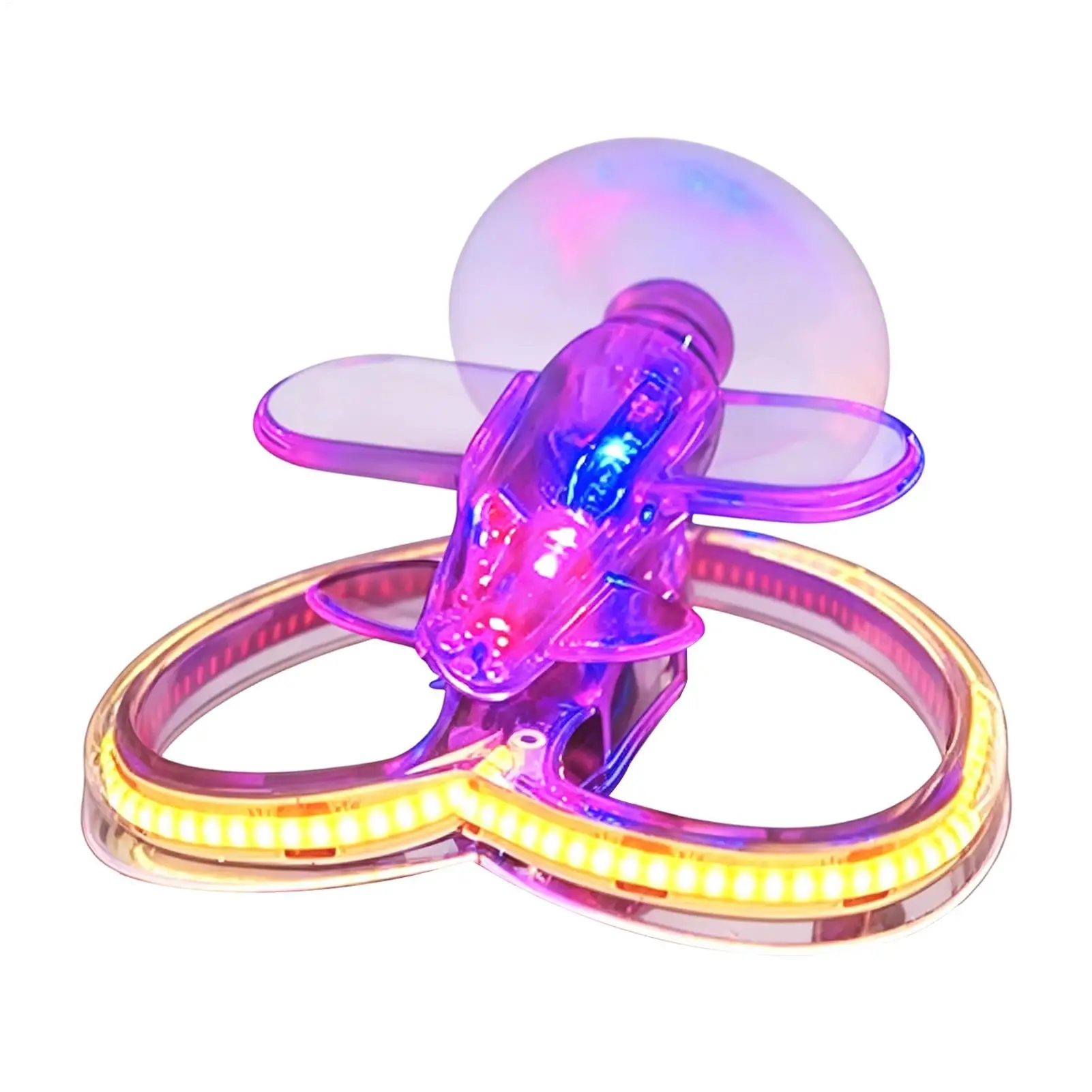 Helmet Accessories Wind-Powered Airplane LED Heart Ornaments Rotating Mirror Handlebar Decoration For Adults Women Outdoor