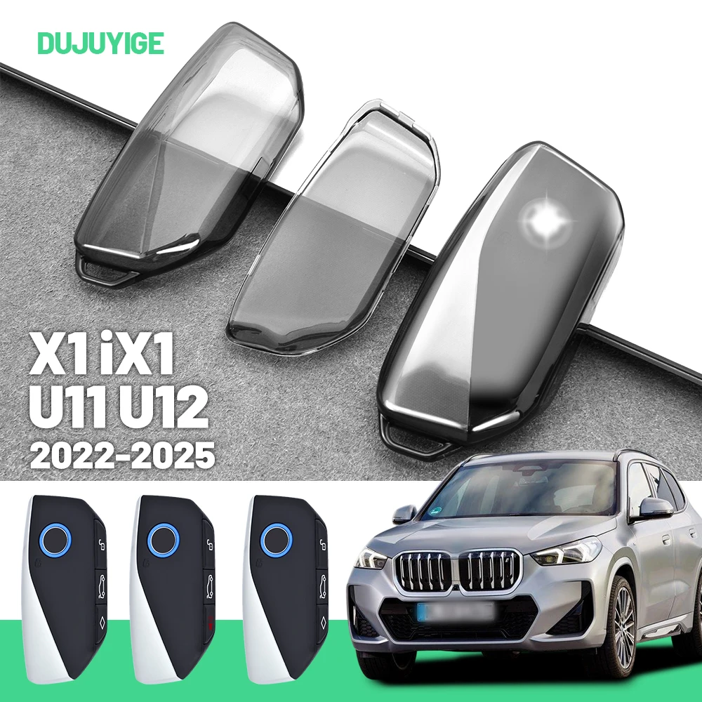 Clear TPU Car Key Case For BMW X1 IX1 U11 U12 2022-2026 Key Fob Cover Protector Shell Auto Accessories 2023 2024 2025