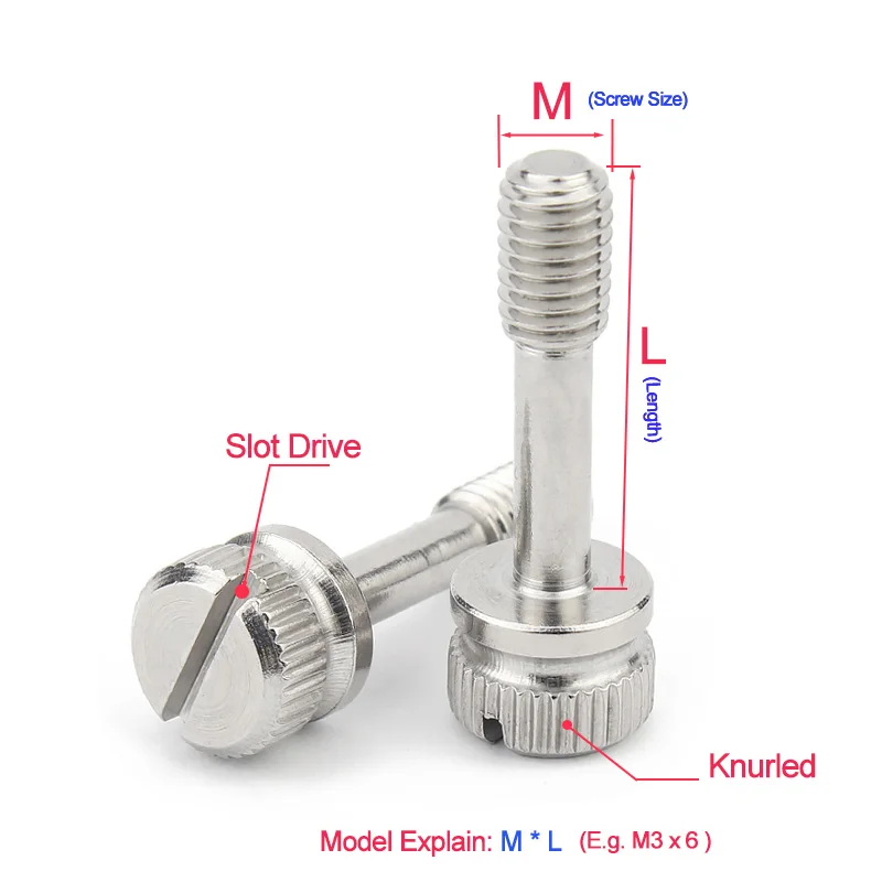 

M2 M2.5 M3 M4 M5 M6 M8 304Stainless Steel Gb839 Slotted Hand Screw One-Word Slot Hand-Tighten Anti-loosening Knurled Thumb Screw