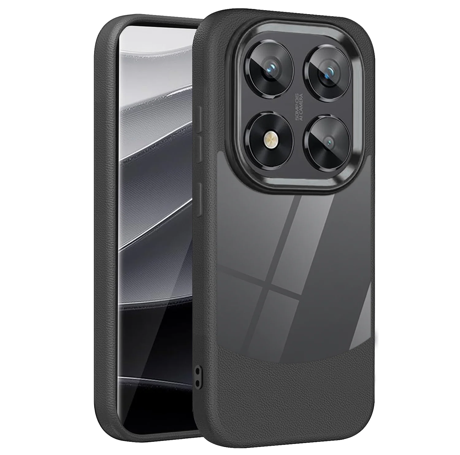 Leather Acrylic Case for Xiaomi Redmi Note 14 13 Pro Plus Pro+ Redmi 14C 13C A3 4G 5G Poco Poko C75 Silicone Hard Phone Cover