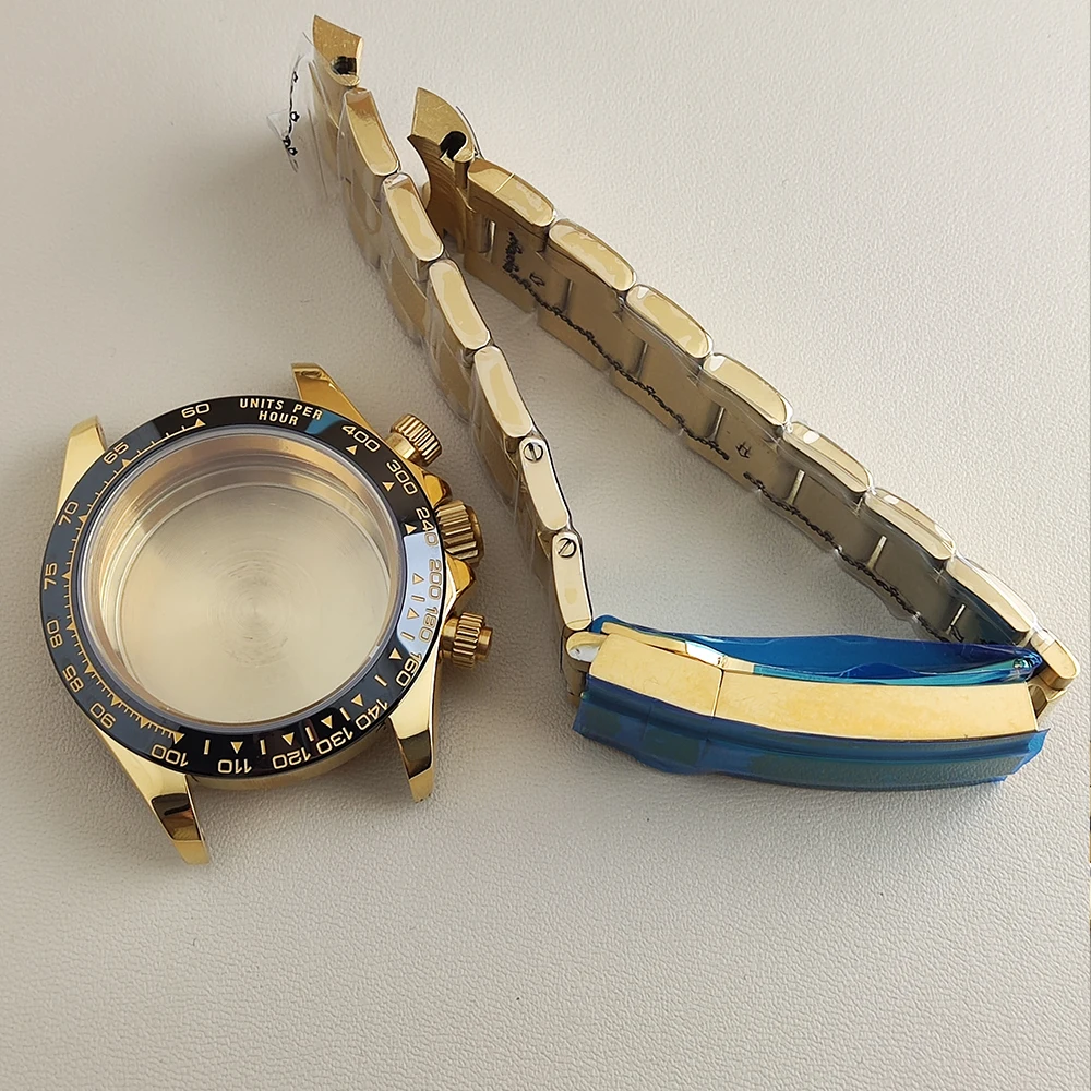 39mm vk63 case Stainless Steel Sapphire Glass Japan Quartz Movement Quartz electronic Watch Case Suitable For VK63 Movement