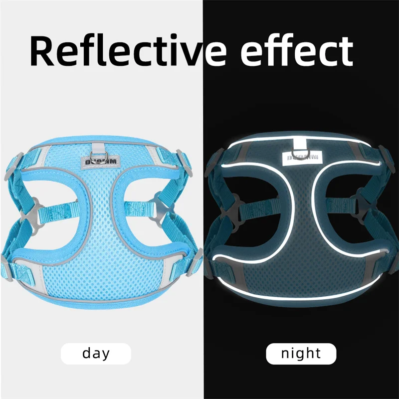 Summer Pet Outdoor Walking Supplies Reflective Breathable Puppy Dog Harness and Leash Set for Small Dogs Pomeranian Schnauzer