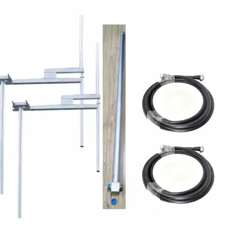 2 dipole 1kw 88- 108 trillion radio TV FM antenna Din7/16 female 2-way power divider 2pcs 1/2 inch 3.5m feeder cable