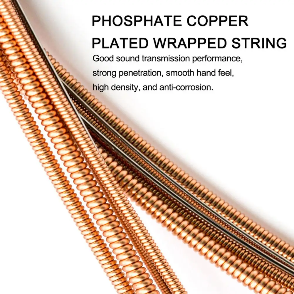 Orphee TX620-P Acoustic Guitar Strings Medium Carbon Steel Hexagonal Core Red Copper Winding Folk Guitar Parts & Accessories