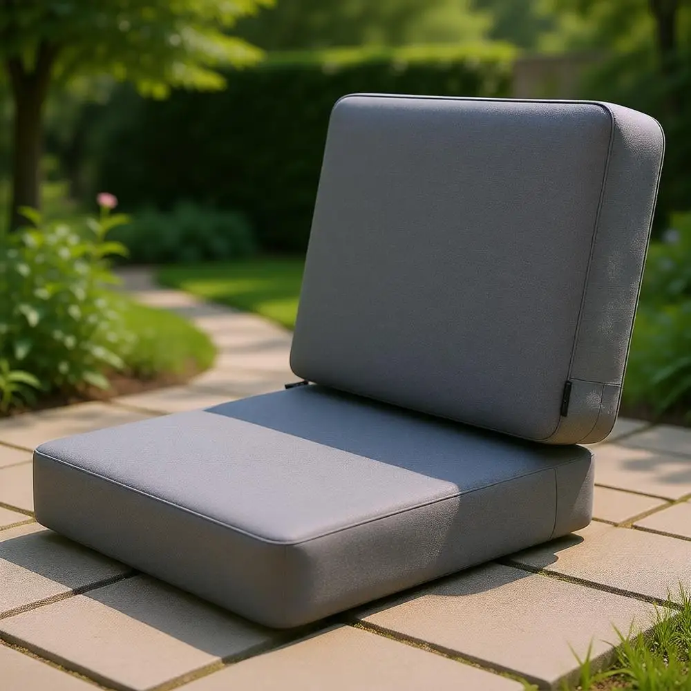 

Комплект всепогодных подушек для сидений 19x19 дюймов с глубоким сиденьем и съемными чехлами для уличной мебели, серый