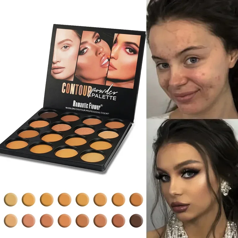 16 色輪郭パウダーマットパレットハイライトコンシーラープレストパウダーキットオイルコントロール防水メイク女性のための化粧品