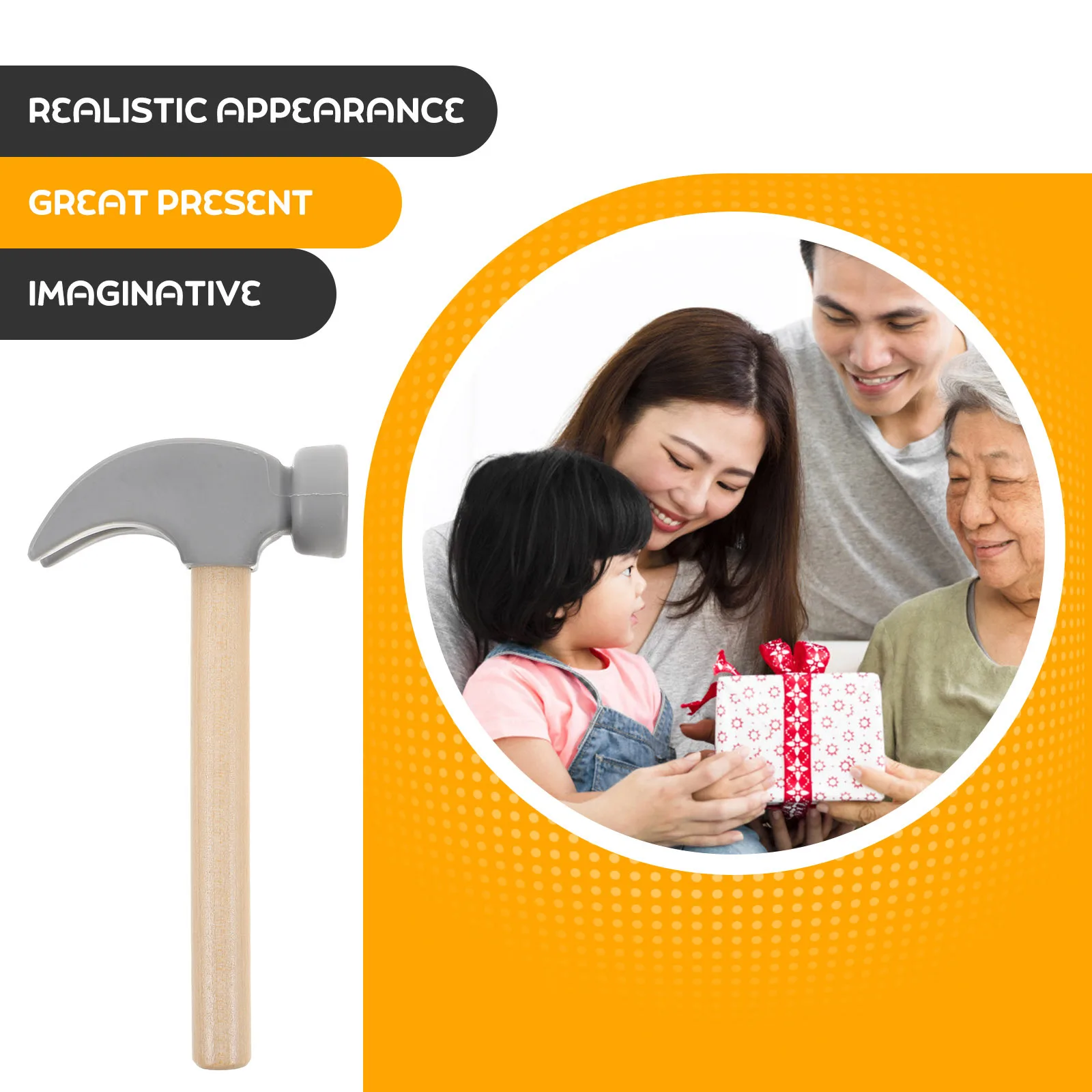 2-delige houten hamer kleine realistische constructiegereedschapset voor kinderen Motorische vaardigheden Handoogcoördinatie Stampende voor peuters