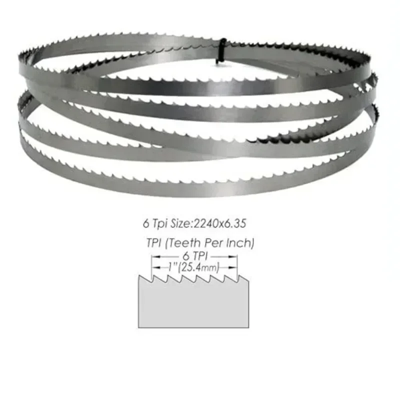 2Pcs SK5 밴드 톱 블레이드 2240 띠톱 블레이드 2240mm 6.35mm 0.35mm 6T TPI 목재 비철 금속 플라스틱 절단 용