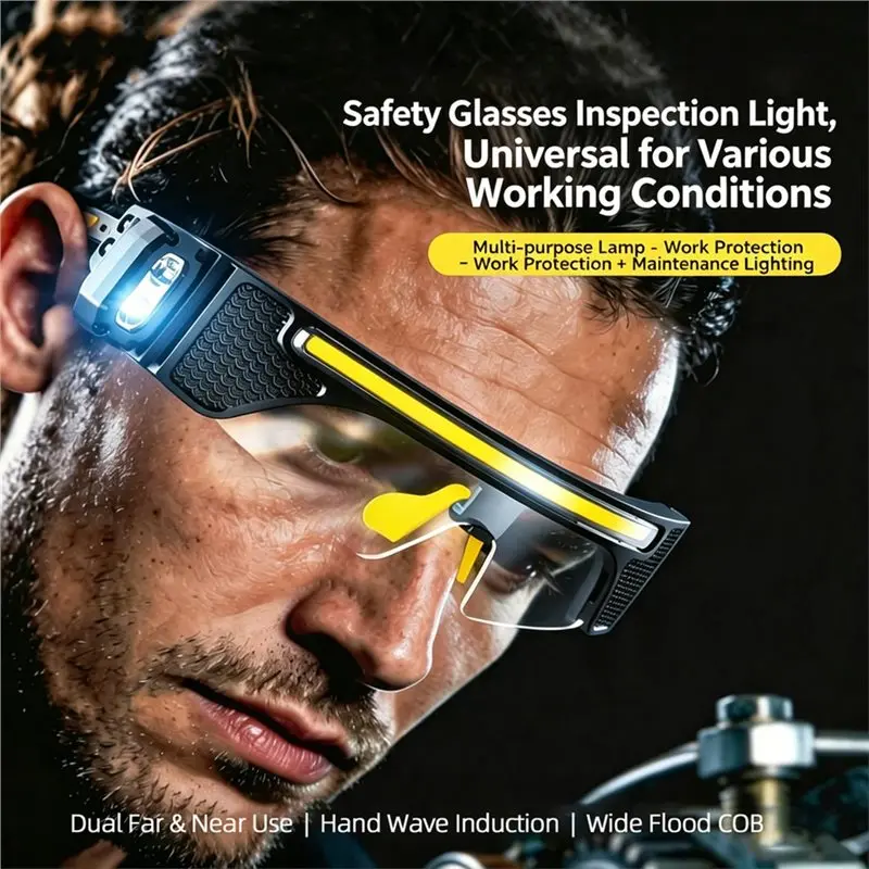 NALFI-2-In-1 Glasses Goggle Light Rechargeable Headlamp And Wave Sensor