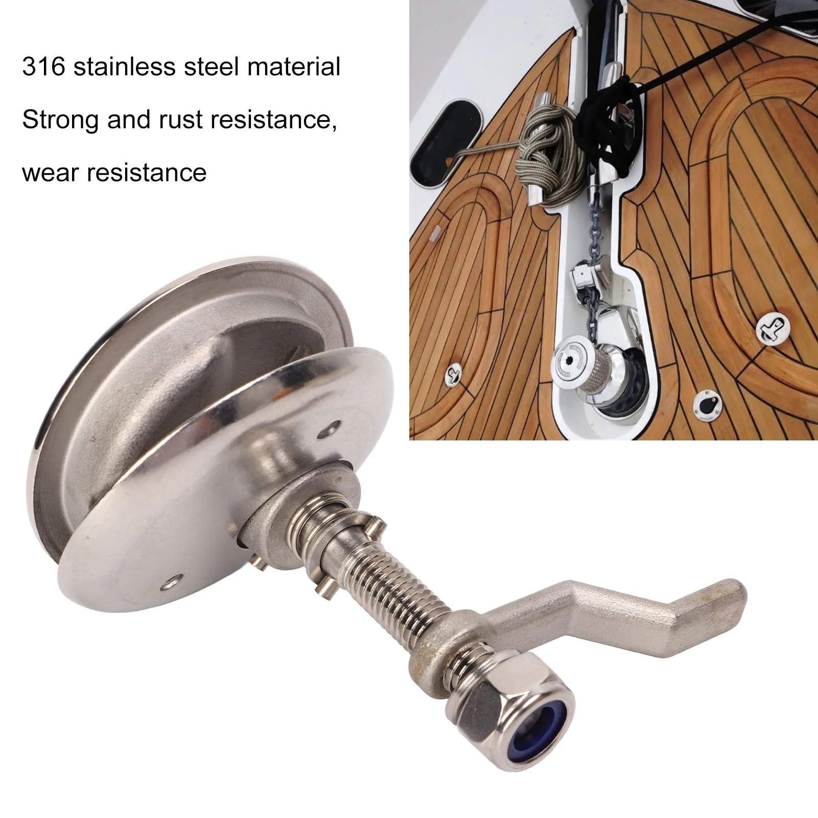 

Boat Cam 316 Stainless Steel Polished Adjustable Hatch With Back Plate for Marine Ship Marine Flush Lift Pull