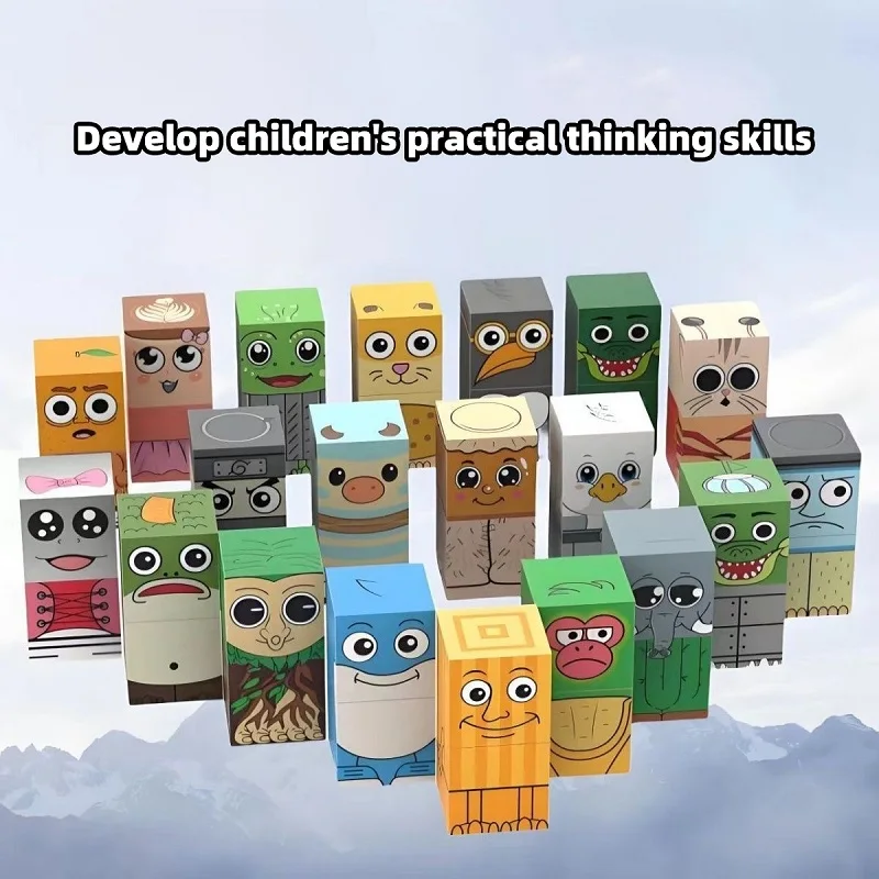 2025 Nowe włoskie klocki magnetyczne Brainrot Tung Tung Sahur Tralalero Tralala do składania, zabawki dla dorosłych i dzieci, prezenty