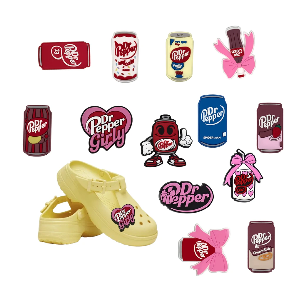Pepper Pink Butterfly Festival Shoes Charms PVC Shoe Bag DIY Charm Accessories for Various Cave Derivatives Boy Girl Xmas Gift ﻿