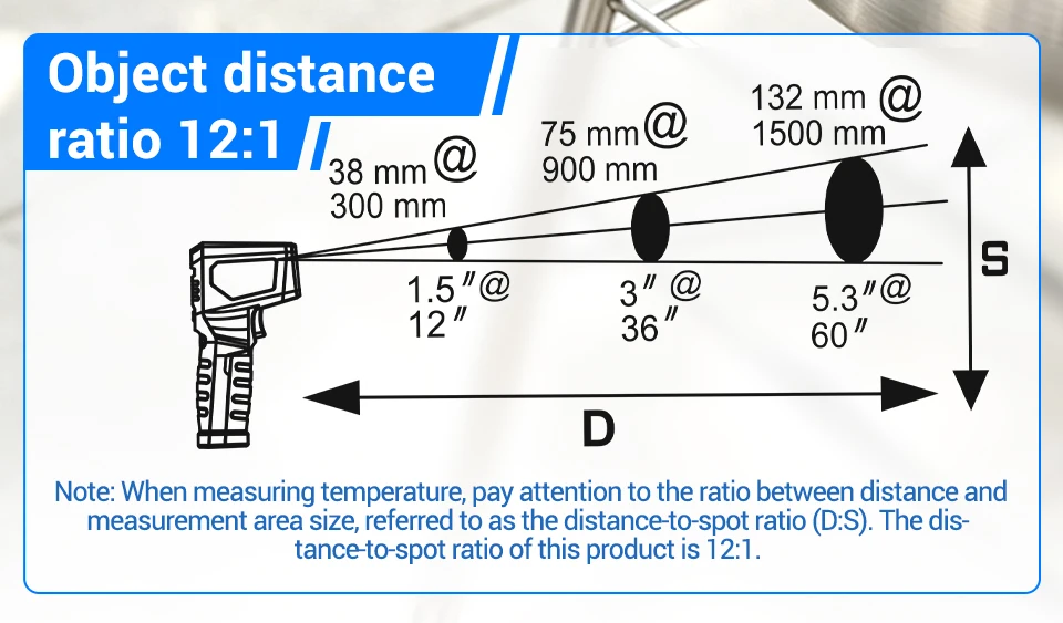Infrarot-Thermometer ANENG TH205 Berührungslose Laser-Temperaturmessung -50 bis 400 ℃ IR-Temperaturmesser 12:1 D:S-Verhältnis für Industrielle HLK-Anlagen – Detail 6