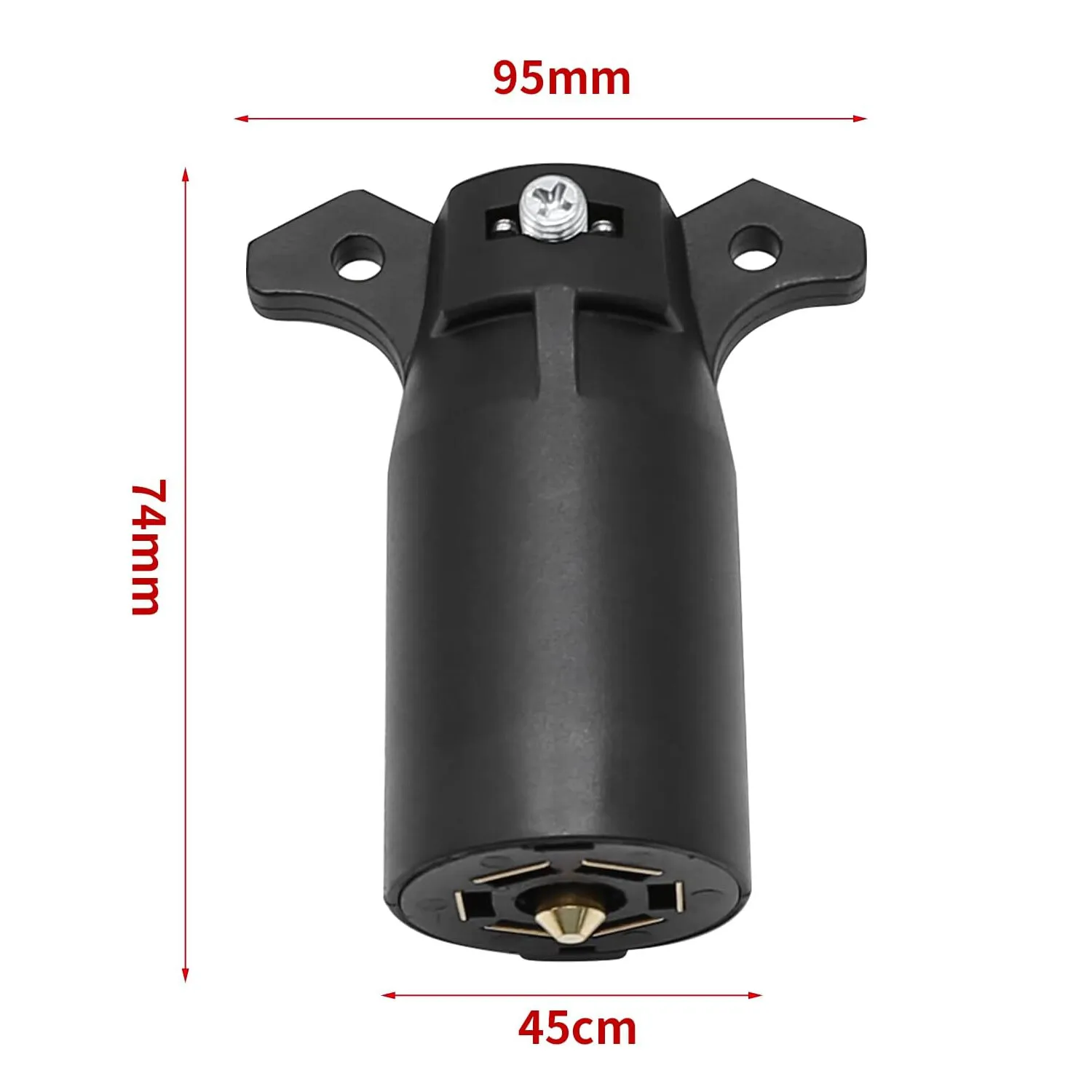 Pair 7 Way Round RV Style Trailer Light Plug Connector Replacement End Blade Euo