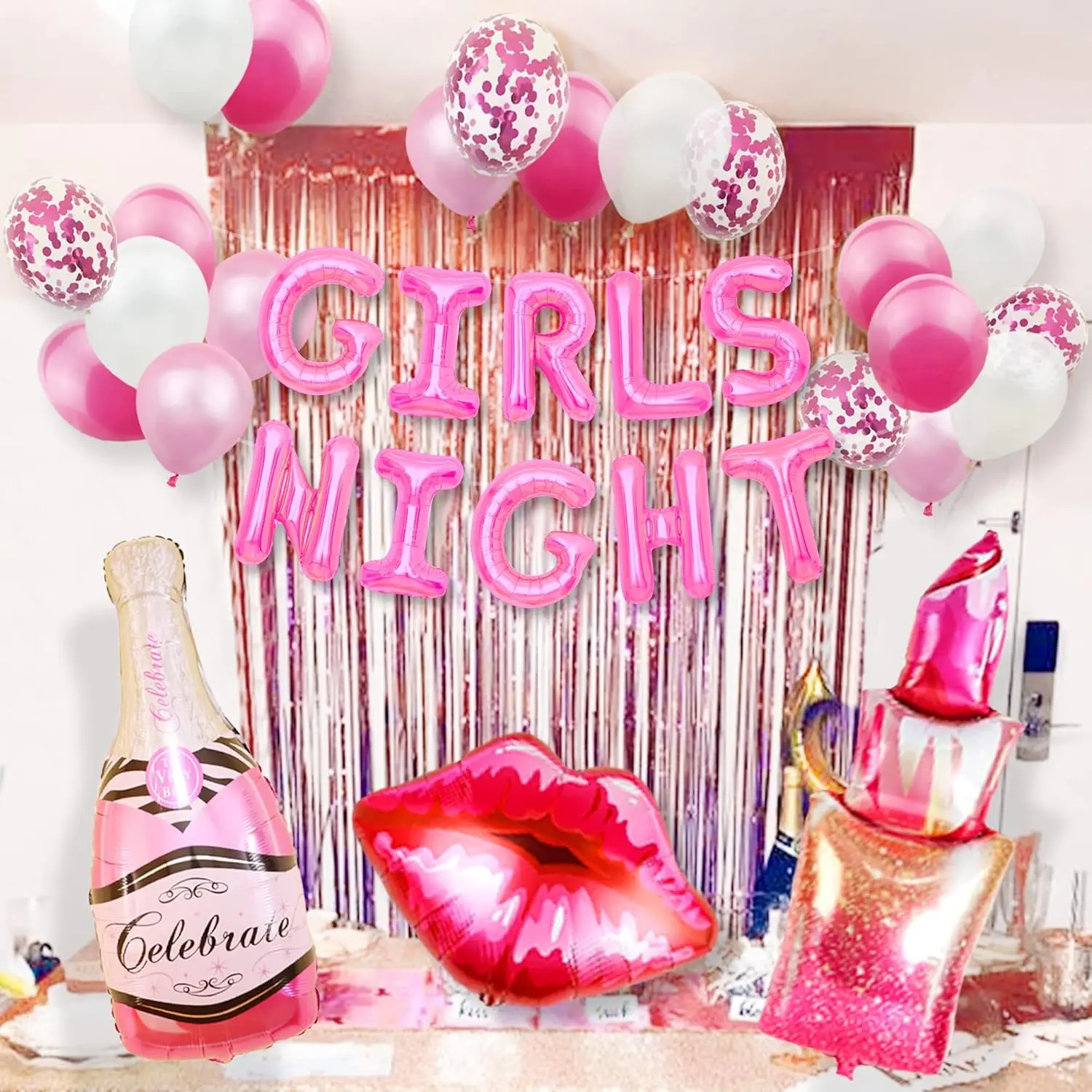 Lventy-Girls Night Party Decoração, só quero Fun Banner, Pijama médio, 45 pcs