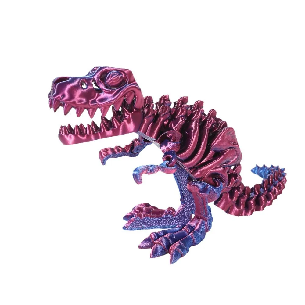 Home Decoration Accessories 3D Printed Toy Rotatable Articulated Skeleton Tyrannosaurus Dinosaur Model Gift for Kids Figurines