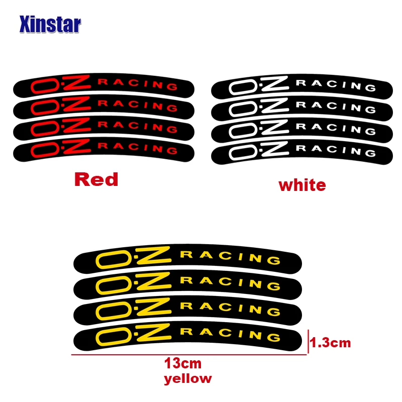 4Pcs OZ Racing Wheel Sticker For OZ Rally Racing Wheels Spoke Stickers Black Universal Auto Accessories