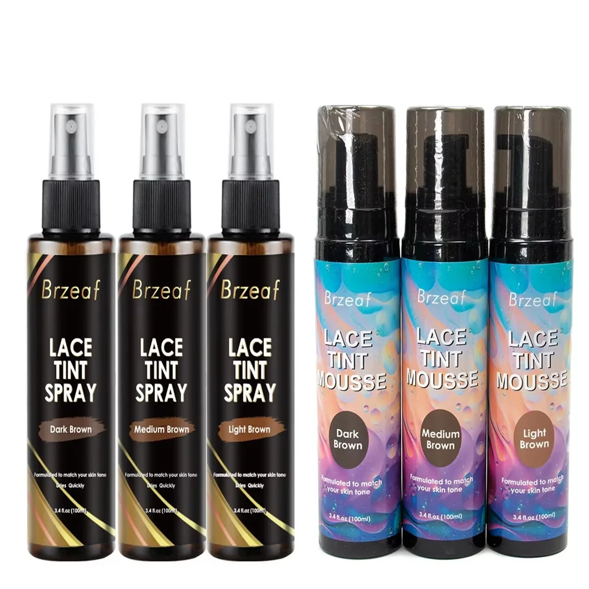 

Dark Brown Medium Brown Light Brown Lace Mousse Spray for Lace Wigs Front Closure Hair Care Accessories