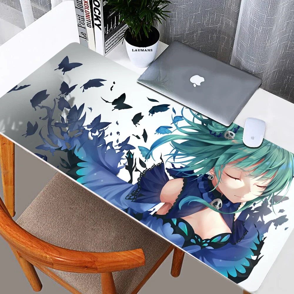 Uruha Rushia Hololive Girl Mousepad PC Game Computer Gaming Accessory Large Gamer PC Tablet Mouse Pad Non-slip Keyboard Desk Mat