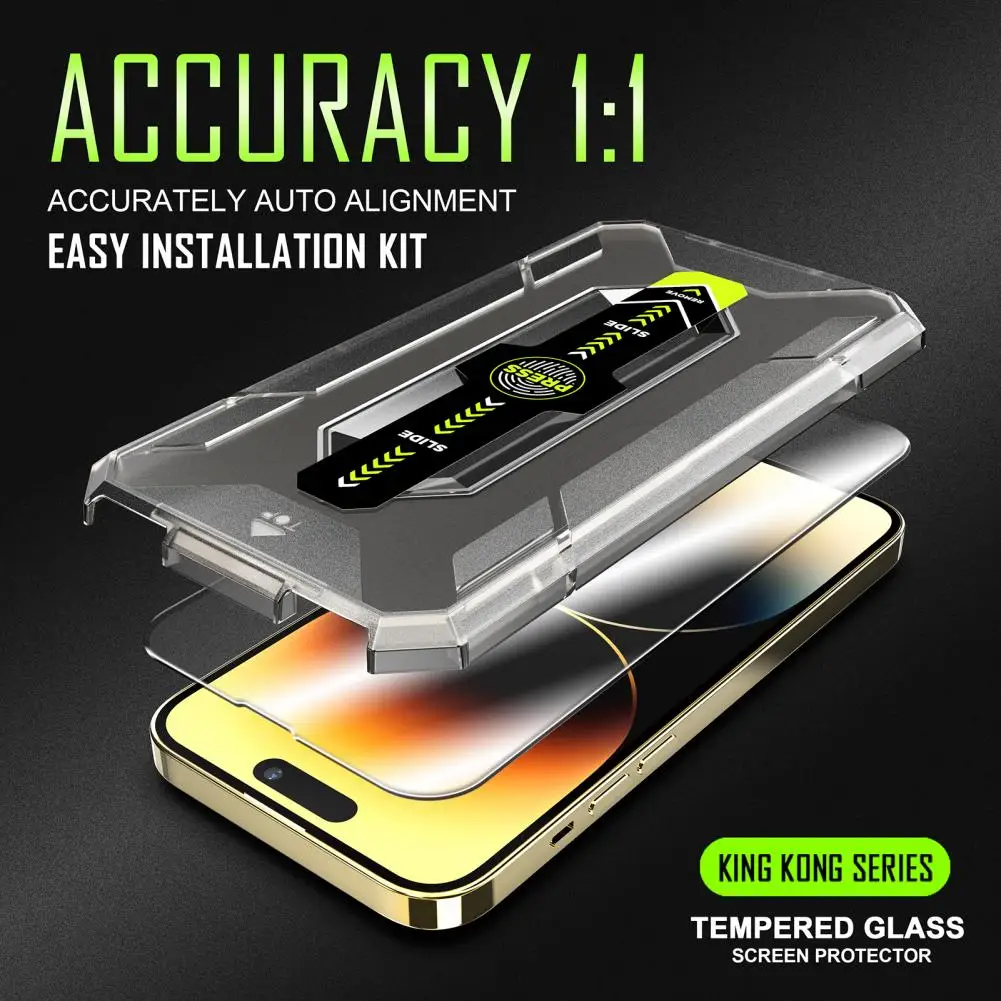 Durable  Tempered Glass Ultra-thin Phone Glass Auxiliary Film Applicator Dustproof One-click Installation Tempered Film