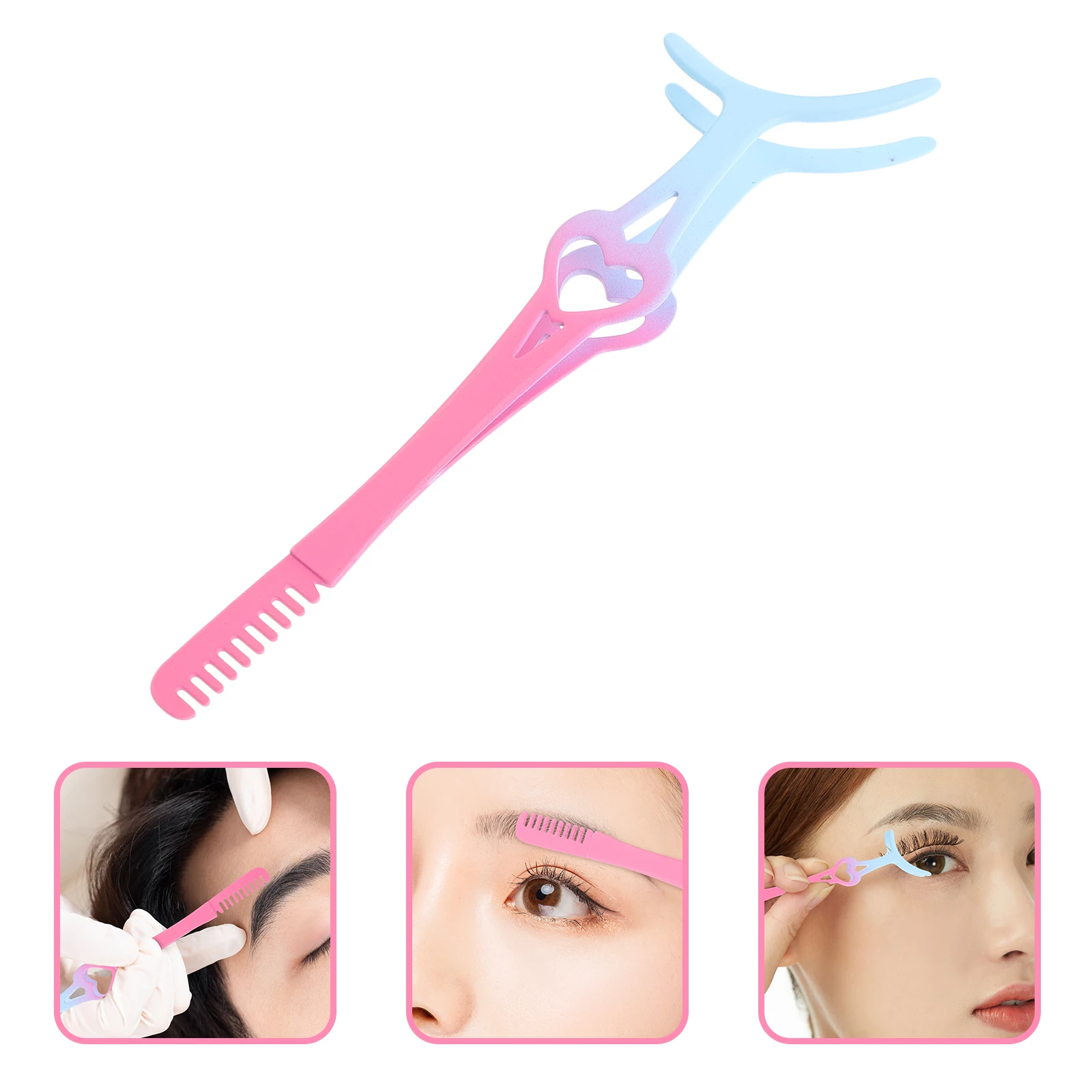 

Eyelash Curler s Blue Pink Gradient Love Shape Metal Lash Tweezers Eyebrow Applicator Tool False Eyeliner Assistant for Small