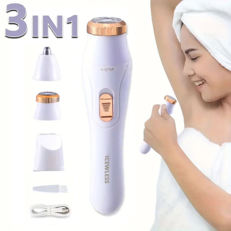 Tagliacapelli elettrici per donna Rasoio impermeabile Dispositivo per la depilazione del corpo privato indolore Rasoio Bikini Braccio Gamba Rasatura del viso