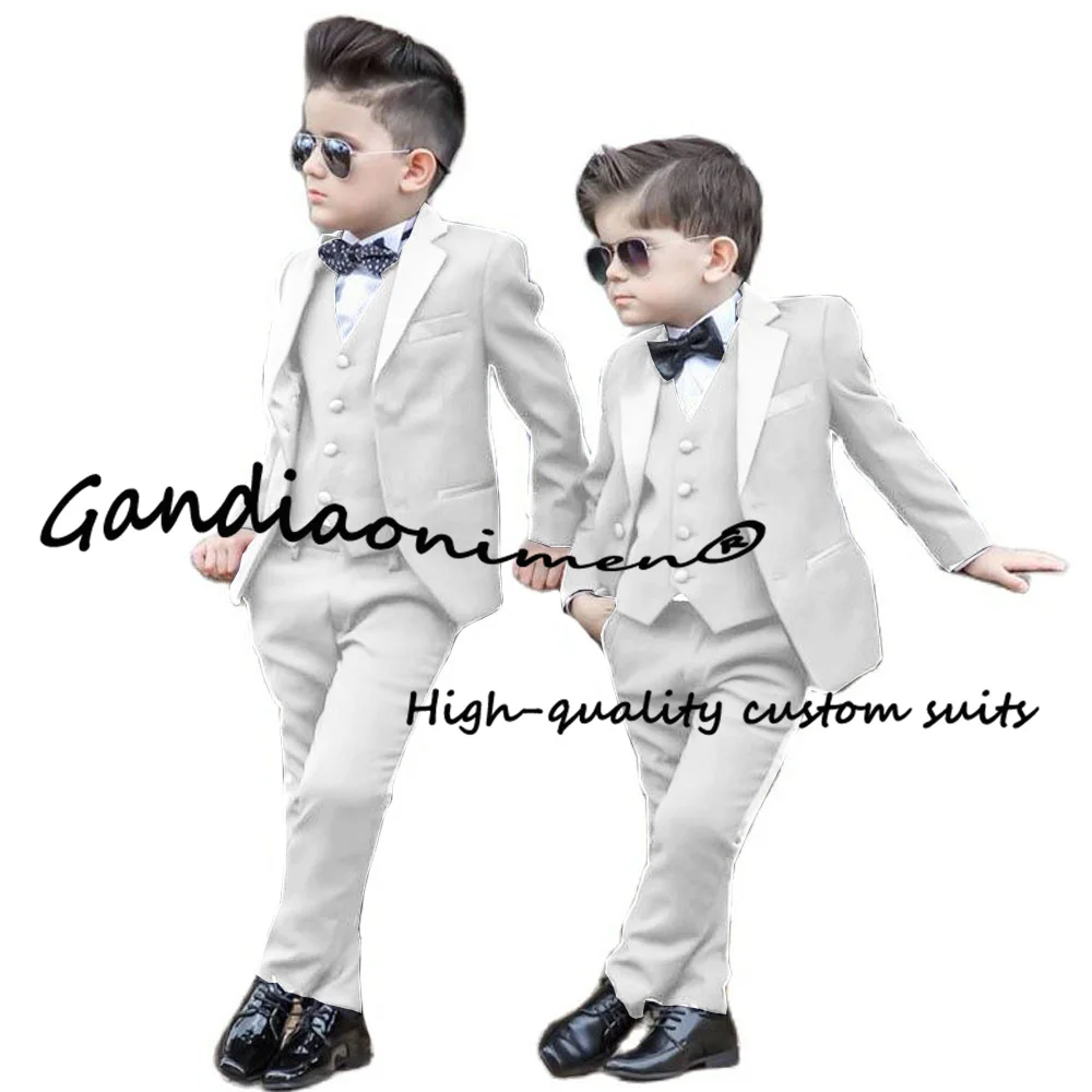 

Kids Suits Jacket Pant Vest Three-Piece Formal Slim Fit 2-16 Years Clothes Custom Blazer for Boys Wedding