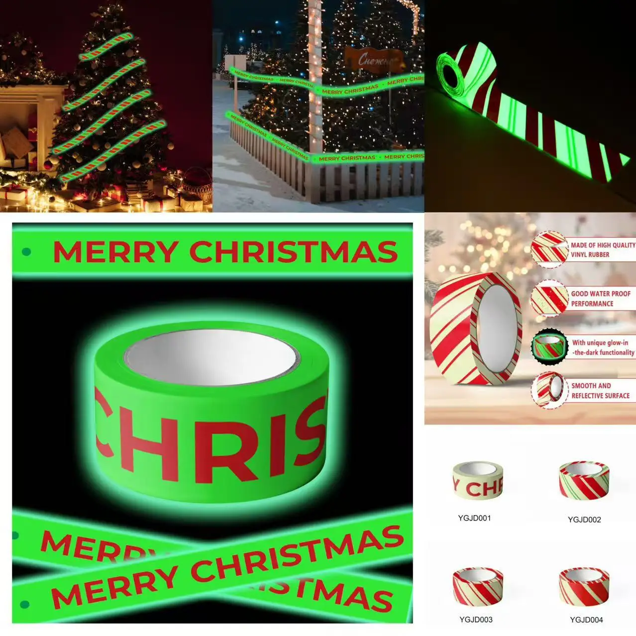 New Year Christmas Decorations Glow-In-The-Dark Warning Tape Pvc Fluorescent Hazard Warning Strip Barrier Tape Home Party