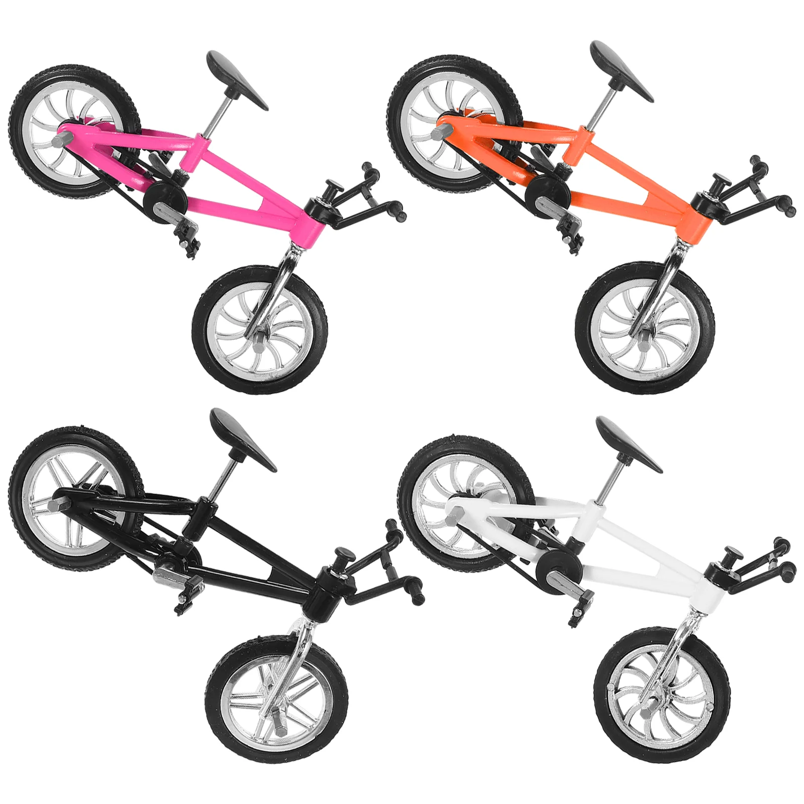 4 Pcs Mini Bike Simulation Alloy Model Toys Mountain Finger Racing Miniature Bicycle