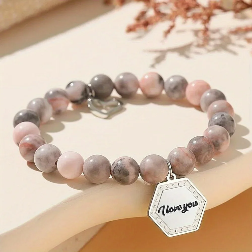 1pc Fashion And Delicate Faux Stone Beads Bracelet, Versatile And Easy-to-wear, Combine Well With Any Outfit