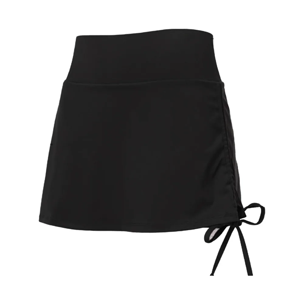 

High-Waisted Pleated Hip-lifting Shorts Irregular Curved Hem Slim Fit Fake Two Piece Sports Pants Quick Drying Anti Glare