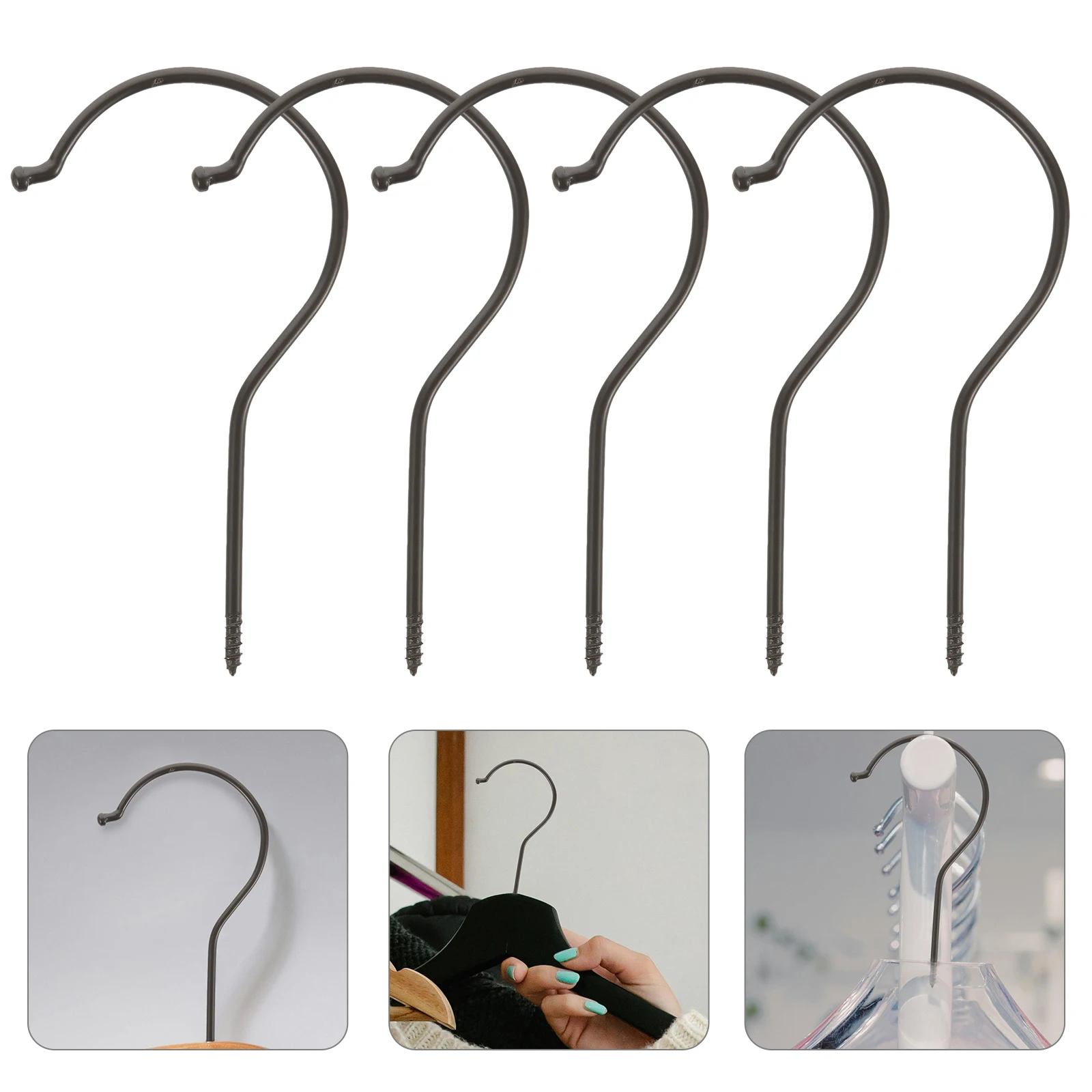 

10 Pcs Plastic Trouser Clips Hanger Hooks Heavy Duty Screw In DIY Black 10CM 3 2mm Home Kitchen Bathroom Closet Storage