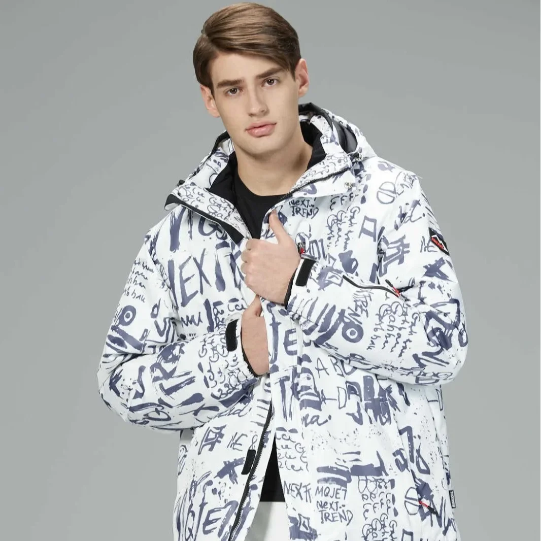 بدلة تزلج بلون كاكي عميق، لوح واحد، لوح مزدوج، تزلج سميك للتسمين في الهواء الطلق، وملابس رجالية موسعة