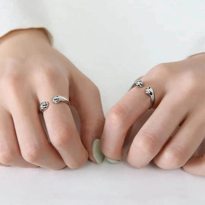 

Paw Design Open Rings Lovely Animals Adjustable Finger Ring Jewelry