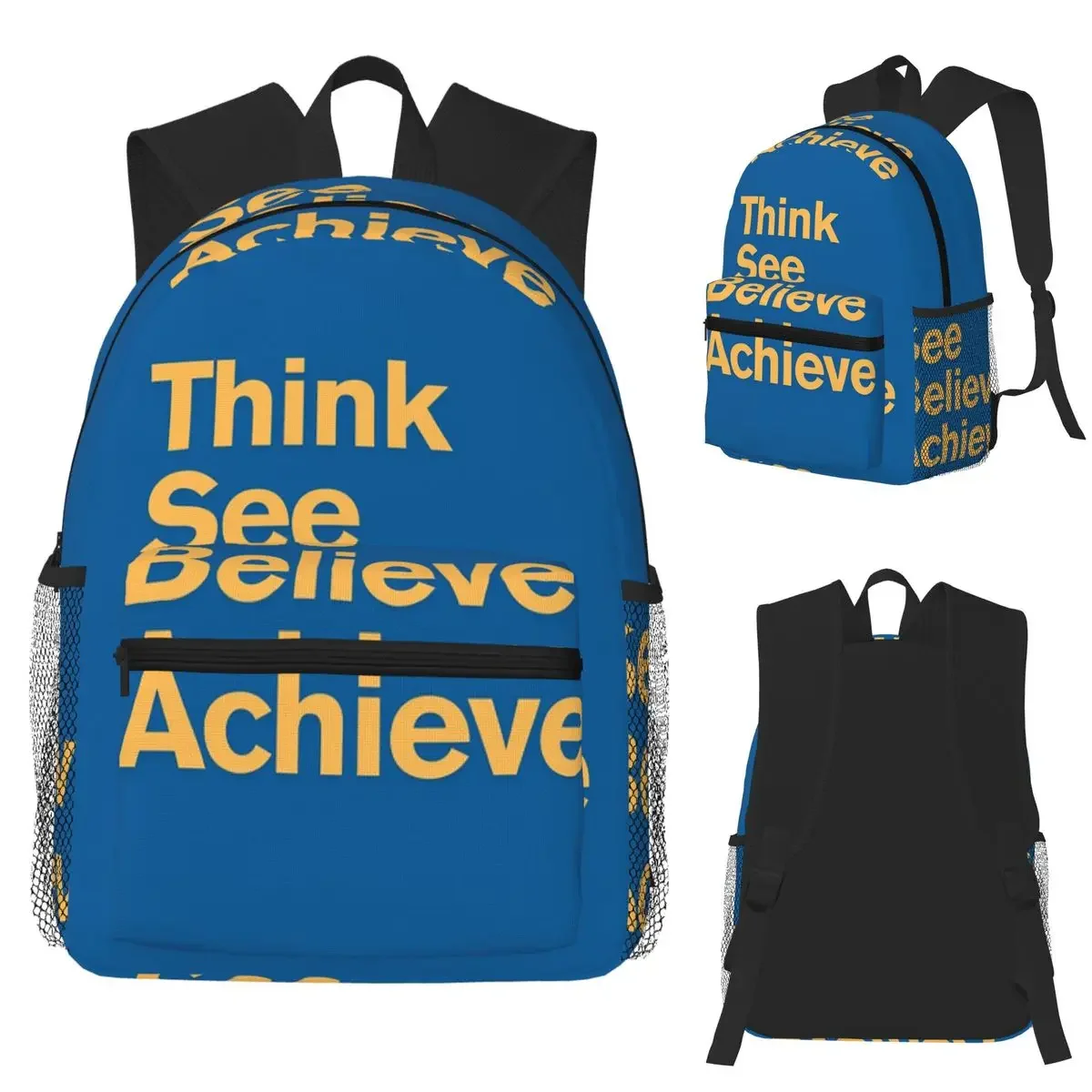 

Think See Believe Achieve Студенческий рюкзак Школьная сумка Походный дорожный рюкзак для мальчиков и девочек Сумка для книг Сумки на плечо