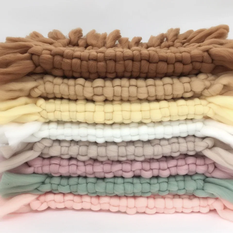 Tassel Decor Baby Blanket Photo Accessory Multi-scene Basket Liner Backdrop Prop For Newborn Infant Studio Shooting Session