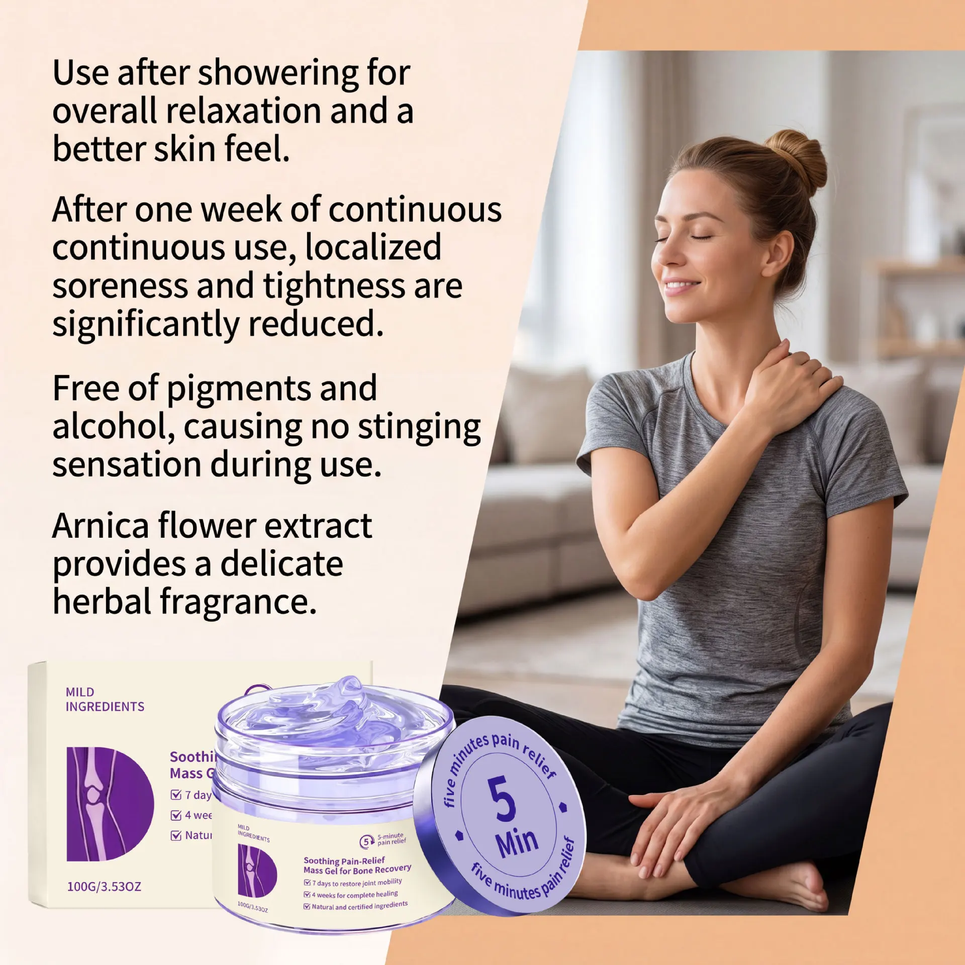 Soothing Body Massage Gel For Joint Knee Elbow Shoulder Care,Joint Topical Relief Gel Relax Muscles Pains Body Mobility Support