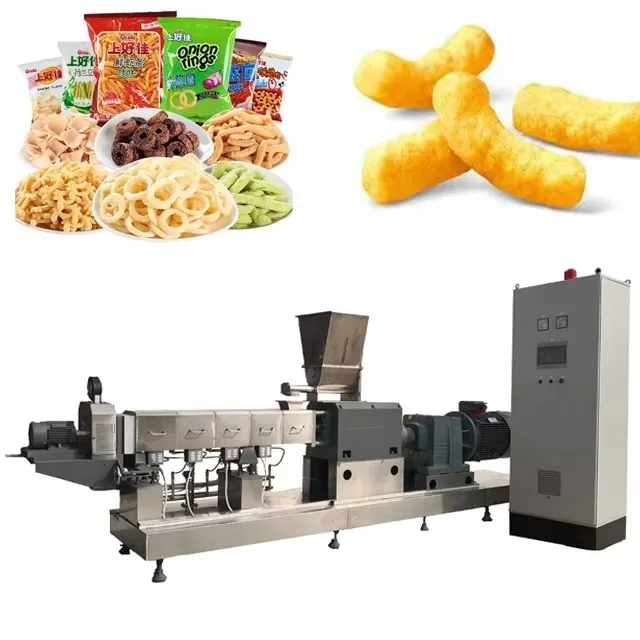 Puffed corn snake food making twin screw extruder 1500 kg/h food snack machine