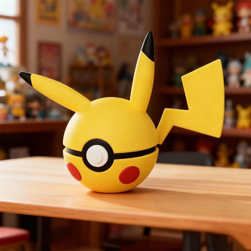 Pokemon Pokeball Figur Pikachu Anime-Charakter 3D-Modell Schreibtisch-Ornament Cartoon-Sammlerstück Dekoration Perfektes Geschenk für Fans