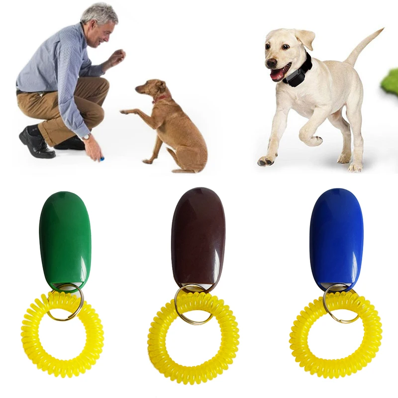 Dog Training Clicker Pet Cat Plastic New Dogs Click Trainer Aid Tools Adjustable Wrist Strap Sound Key Chain Dog Supplies