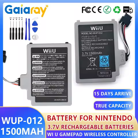 1-3Pcs 1500mAh Lithium Battery WUP-010 WUP-012 Camera Battery for Nintendo Wii U Gamepad Wireless Controller Replacement Battery