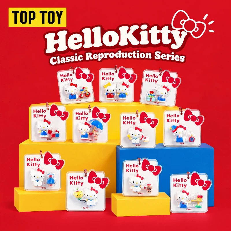 Toptoy Genuine HelloKitty Classic Reproduction Series Pendant Blind Box Hanging Charm Cute Bag Pendant Collectible