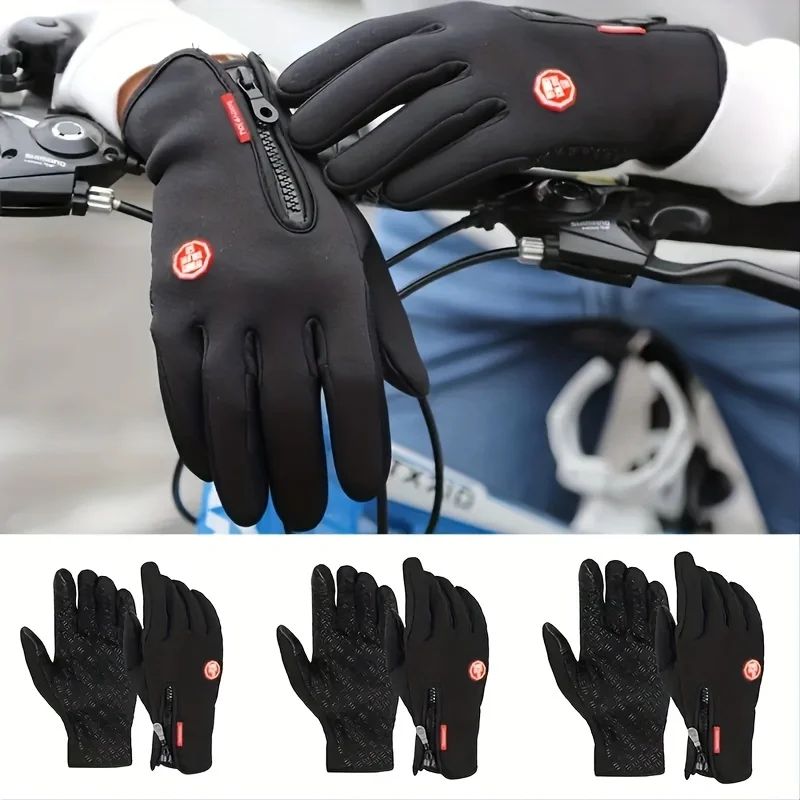 Winter Cycling Gloves Men Gloves Touch Screen Waterproof Windproof Sports Gloves Warm Thermal Fleece Running Ski Cycling Gloves