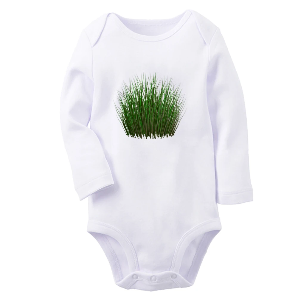 

iDzn New Grass Printed Graphic Cute Baby Rompers Boys Girls Long Sleeves Bodysuit 0-12M Infant Jumpsuit Kids Clothes