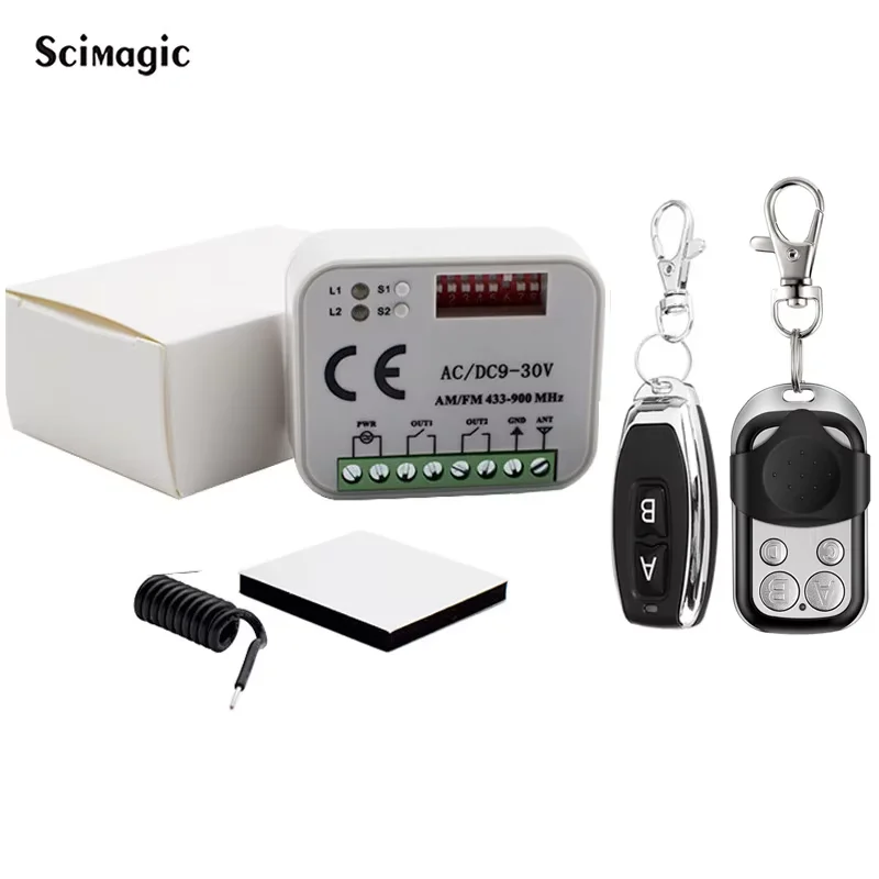 

2CH RX-MULTI 300-900MHZ 433mhz Receiver Controller AC/DC 9V-30V For Garage Door Opener / Gate Remote Control Command Switch