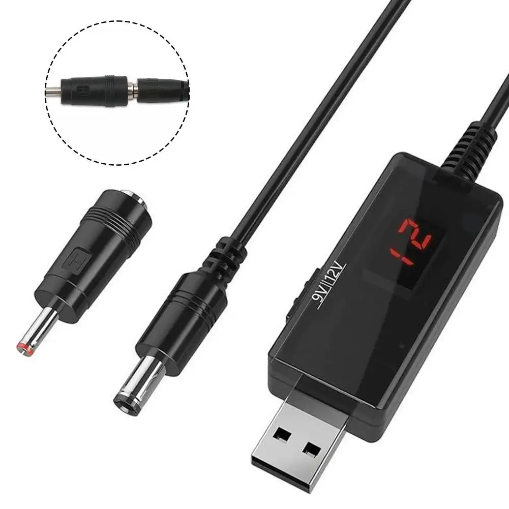 USB Power Boost Line DC 5V To DC 9V / 12V 5.5mm Plug Step Up Module USB Converter Adapter Cable for Router Modem Fan Speaker