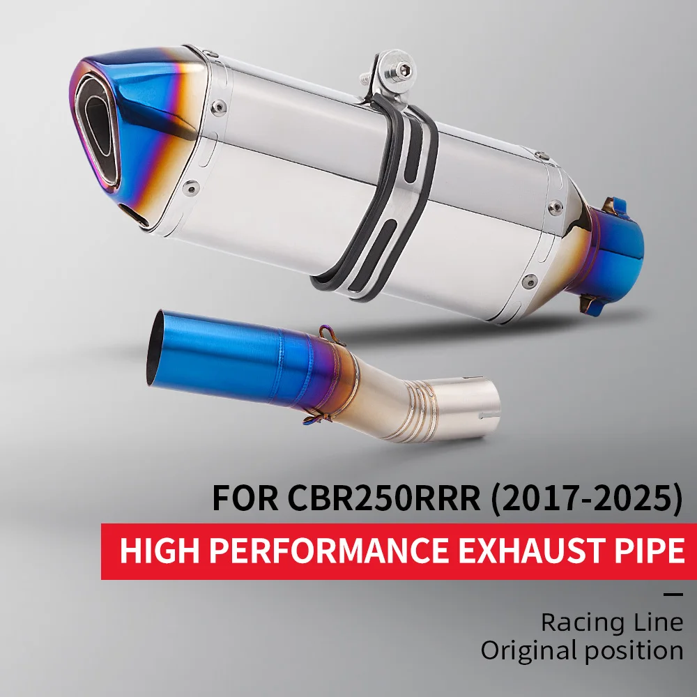

ForCBR 250 CBR250RR 2017 -2025 Escape Motorcycle Exhaust Muffler Link Pipe 51MM Slip-on
