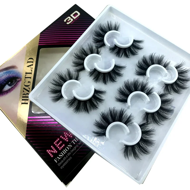 HBZGTLAD 2/4 pares de pestañas postizas naturales extensión de pestañas de ojos de visón 3D belleza de pestañas de ojos de visón
